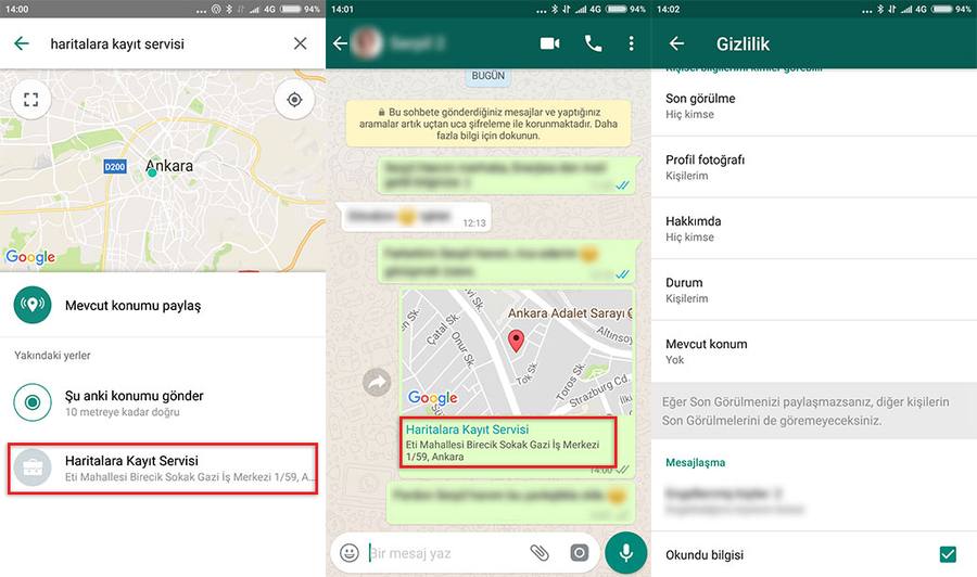 Whatsapp konum ekleme